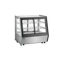 product of Omcan USA 48569 Countertop Refrigerated Case 60" 8.01 cu.ft Black Steel, Glass Doors, Shelves, 110V