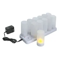 product of Winco CLR-12S Flameless Tealight Set, 12 1.5" Dia x 1.5" H Recharge Tealights, Cups, Charger