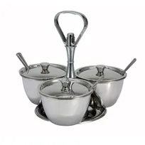 product of Winco RS-3 Relish Server (3) 8 Oz. Compartments, Stainless Steel