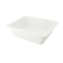 product of CACChina BF-102D GN Food Pan - 12-3/4"L x 10-3/8"W x 4"H, 1/2 Size, Porcelain, Super White, Oven Safe
