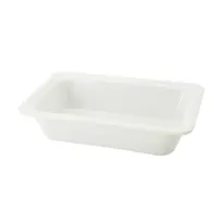 product of CAC China BF-104 GN Food Pan 1/4 Size 10-3/8"L x 6-3/8"W x 2-1/2"H, Porcelain, White, Dishwasher Safe