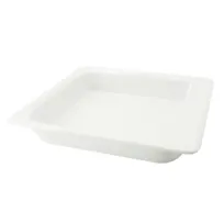 product of CACChina BF-203 GN Food Pan 2/3, 12-3/4"L x 14"W x 2-1/2"H, Porcelain, Super White, Dishwasher Safe