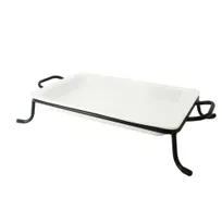 product of CAC China BF-G111 GN Food Pan Set, 20-7/8"L x 12-3/4"W x 2-1/2"H, Porcelain, Super White - Set