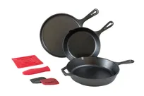 product of Lodge L6SPB41 Skillet Set, Cast Iron with 10-1/2" Griddle, 8" & 10-1/4" Skillets, incl. tools - Set