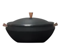product of Spring USA WT-14508180 12.75" Dia x 7.5" H Induction Eastern Wood Ti Coated 5qt 150°F Dishwasher Safe