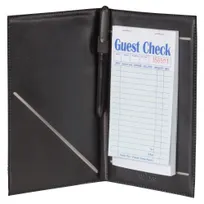 product of Winco CHK-2K Guest Order Holder, 5-1/4" X 8-1/2", With Elastic Pen Loop, Black