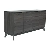 product of Flash Furniture EM-0372-BK-GG Rectangular TV Stand for up to 64 TVs, 200 lb Capacity, Black Wash Finish, Laminate Top