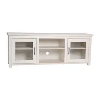product of Flash Furniture GC-MBLK65-WH-GG 23" Rectangular TV Stand, Up to 80" TVs, 3 Shelves, White Wash Finish