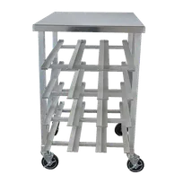 product of Omcan USA 27770 Stainless Steel Can Rack with Table Top, 5" Casters