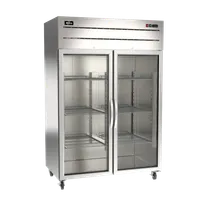 product of Omcan USA 50119 32" 2-Glass Door Reach-In Refrigerator, 43.1 cu. ft., Stainless Steel, Top Mounted