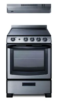 product of Summit REXH24RSS Electric Range & Convertible Hood Set, 24"W