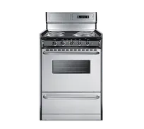 product of Summit TEM630BKWY Electric Range, 24"W, Digital Clock, Black Exterior Finish