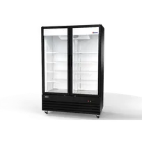 product of Omcan USA 50124 - 54" Two-Section Merchandiser Refrigerator, 35.5 cu.ft, Stainless Steel, Black, 115V
