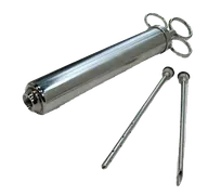 product of Omcan USA 10484 Long Meat Pump, 4 Oz, Includes Two Needles, Brass Construction