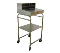 product of Omcan USA 13511 Mobile Receiving Desk, Sloped Top, Stainless Steel, Locking Storage, 5" Casters