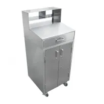product of Omcan USA 43470 Mobile Stainless Steel Receiving Desk with Sloped Top, Lockable Storage