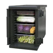 product of Omcan USA 80634 Insulated Food Carrier, Black Polypropylene, Stackable, 7.8" Pan Height