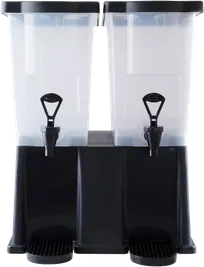 product of Omcan USA 81121 Double Juice & Beverage Dispenser, Two 12‑Qt PP Tanks, Clear Black Base, NSF