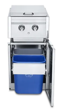 product of Crown Verity ICM-SBNG-GH Infinite Series Cabinet Module with Dual Side Burner & Garbage Holder with Bins