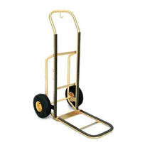 product of Forbes Industries 1555 Bellman's Handtruck w/ 23-1/2"L Fold-Up Dropnose, Brushed Brass Tube