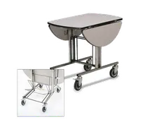 product of Forbes 4959-WDS Room Service Table 36"L x 43"W Oval Laminated Wood Top Tilt-Up, Drop Leaves, Brakes
