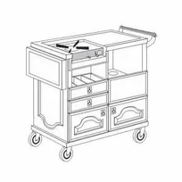product of Forbes Industries 5658 Mobile Flambe Cart w/ Butane, Avonite Top, Hardwood Cabinet