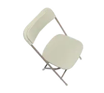 product of Forbes Industries C600BNE/NE Steel Folding Chair for Indoor/Outdoor Use - Bone Plastic Formed Back & Seat