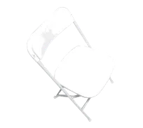 product of Forbes Industries C600WWH/WH Steel Folding Chair for Indoor/Outdoor Use - Wedding White Plastic Formed Back & Seat
