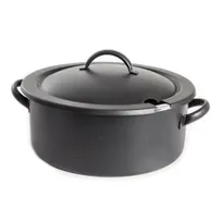 product of Steelite DW05CWG8BK Soup Chafing Dish, 5-Quart Marmite, 12.5" W x 5.5" H, 18/10 Black, Induction