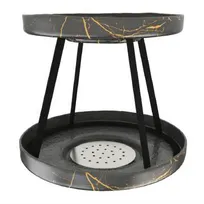 product of Steelite GS196709 Tall Seafood Tower Set, 2 Drains, 14.25" x 10.25" H, My Glass Studio Marble Grey