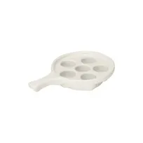 product of Steelite DCI25HW - 5-1/4" Escargot Plate, 7-1/2" Handle, 1-5/8" H, Ceramic, 6-Hole, Oven/MW Safe - 1 Dozen