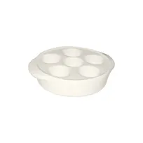 product of Steelite DCI27W Escargot Plate - 5" Ceramic Handle, Oven/Microwave Safe, Lead-Free, 6-Hole - 1 Dozen