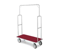 product of Forbes Industries 2495-RD-GY Economy Luggage Cart w/ Red Carpeted Steel Deck