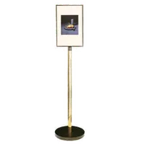product of Forbes Industries 6817 Poster Stand, 14" x 22" Window, 70" H, Brass Post, Weighted Base, Coat