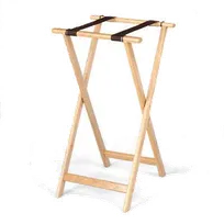 product of Forbes Industries 6860-WA Tray Stand - 31-1/2" High Solid Oak, Walnut Finish, Brown Poly Straps and Brown Frame
