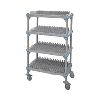 product of Quantum QPM244268PDR2 Millenia 4-Tier Mobile Drying Rack Unit, 42"W x 24"D x 68"H, Gray Finish