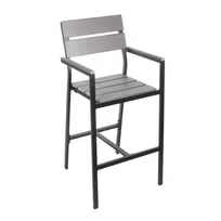 product of BFM Seating PH201BGRTK-BL Aluminum Seaside Barstool, Black
