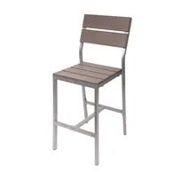 product of BFM Seating PH202BGRTK-SG Aluminum Seaside Barstool with Synthetic Teak Back & Seat