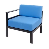 product of BFM Seating PH6101BL-R Belmar Outdoor Right Arm Section, Black Aluminum Frame, Frame Only