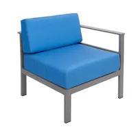 product of BFM Seating PH6101SG-L Belmar Outdoor Left Arm Section, Soft Gray Aluminum Frame, Frame Only