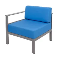 product of BFM Seating PH6101SG-R Belmar Outdoor Right Arm Section, Soft Gray Aluminum Frame, Frame Only