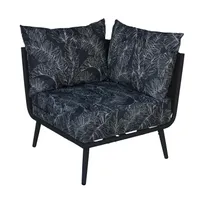 product of BFM Seating PHPCBLBL Cayman Outdoor Corner Section, Black Aluminum Frame, Black Flat Rope
