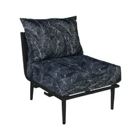 product of BFM Seating PHPMBLBL Cayman Outdoor Middle Section, Black Aluminum Frame, Black Flat Rope
