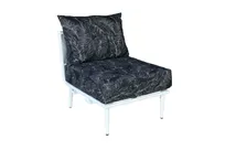 product of BFM Seating PHPMGRWH Cayman Outdoor Middle Section, White Aluminum Frame, Gray Flat Rope, Frame Only