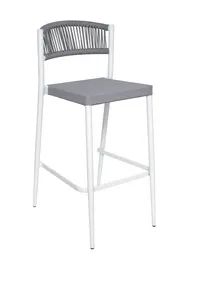 product of BFM Seating PHXSBGRWH Tahiti Stacking Barstool, Medium Gray Rope Back