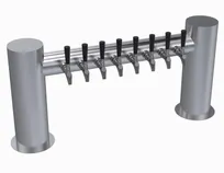 product of Krowne KMH-8S Draft Beer Tower, 2-Column, 41" Flange, Glycol Cooled, Stainless Steel, 7-12 Taps