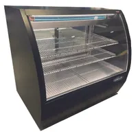 product of Kool-It KDG-36 Deli Case 12 cu ft 35.6x32.5x48.2in Black Stainless Curved FullBot FreeSt 2 shelves