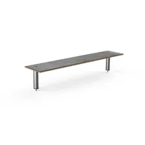 product of Steelite MGCIAF06GSXX 71" Buffet Table, Grey Slate Laminate Top, Brushed Stainless Steel Frame