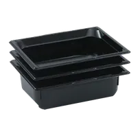 product of Vollrath 8006420 Super Pan 1/1 GN Food Pan, 6" Deep Black Polycarbonate, Ramped Sides, NSF Certified