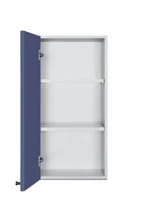 product of Summit CABMN1530L 15"W x 30"H Wall-Mounted Cabinet, Midnight Navy, Left Hand Hinged Door, Soft-Close
